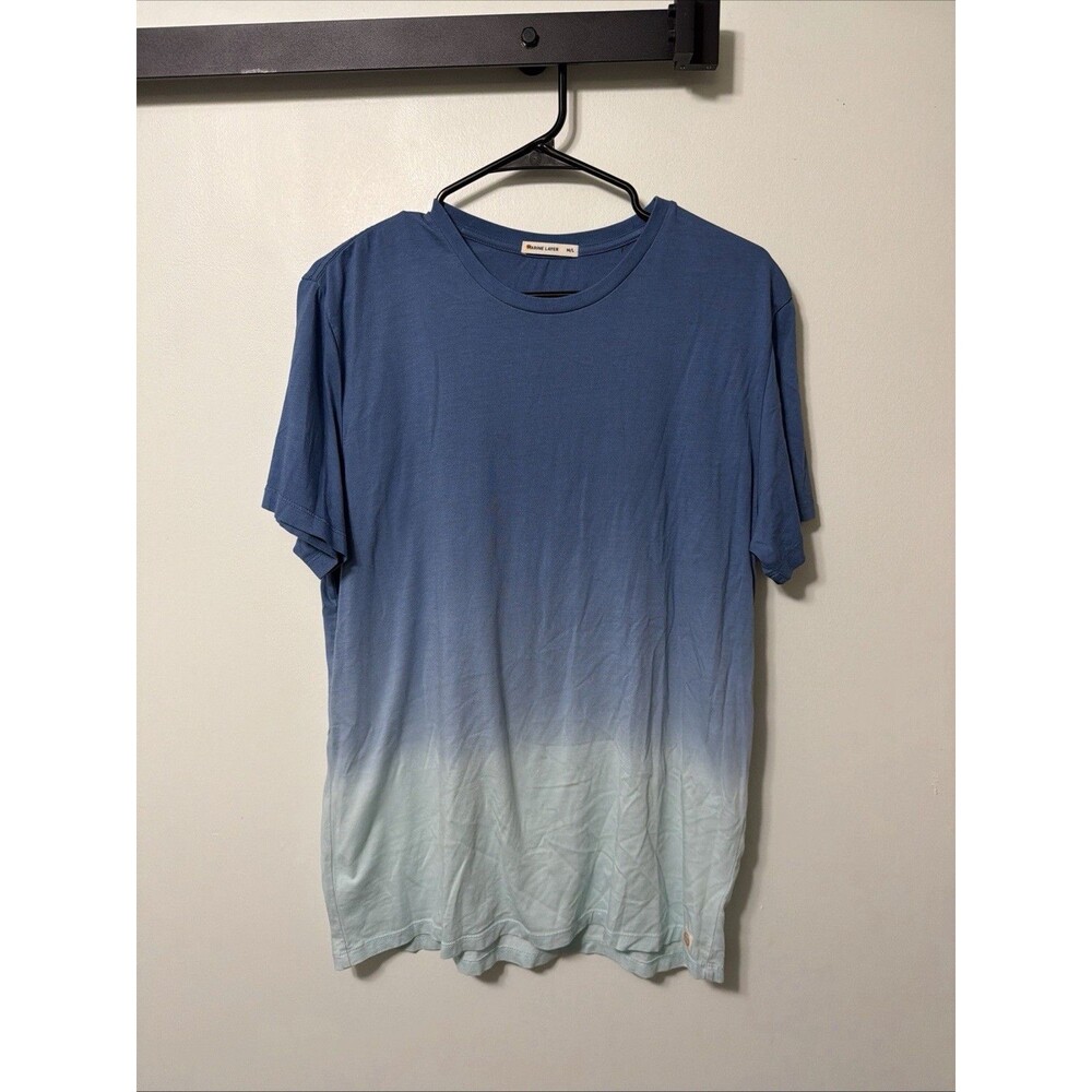 Marine Layer Ombre T-Shirt Blue Cotton Modal Mens Size M/L Stretch Soft Crew